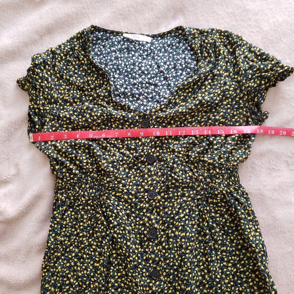 Lemon Print Button Up Mini Dress with Pock… - Picture 6 of 8